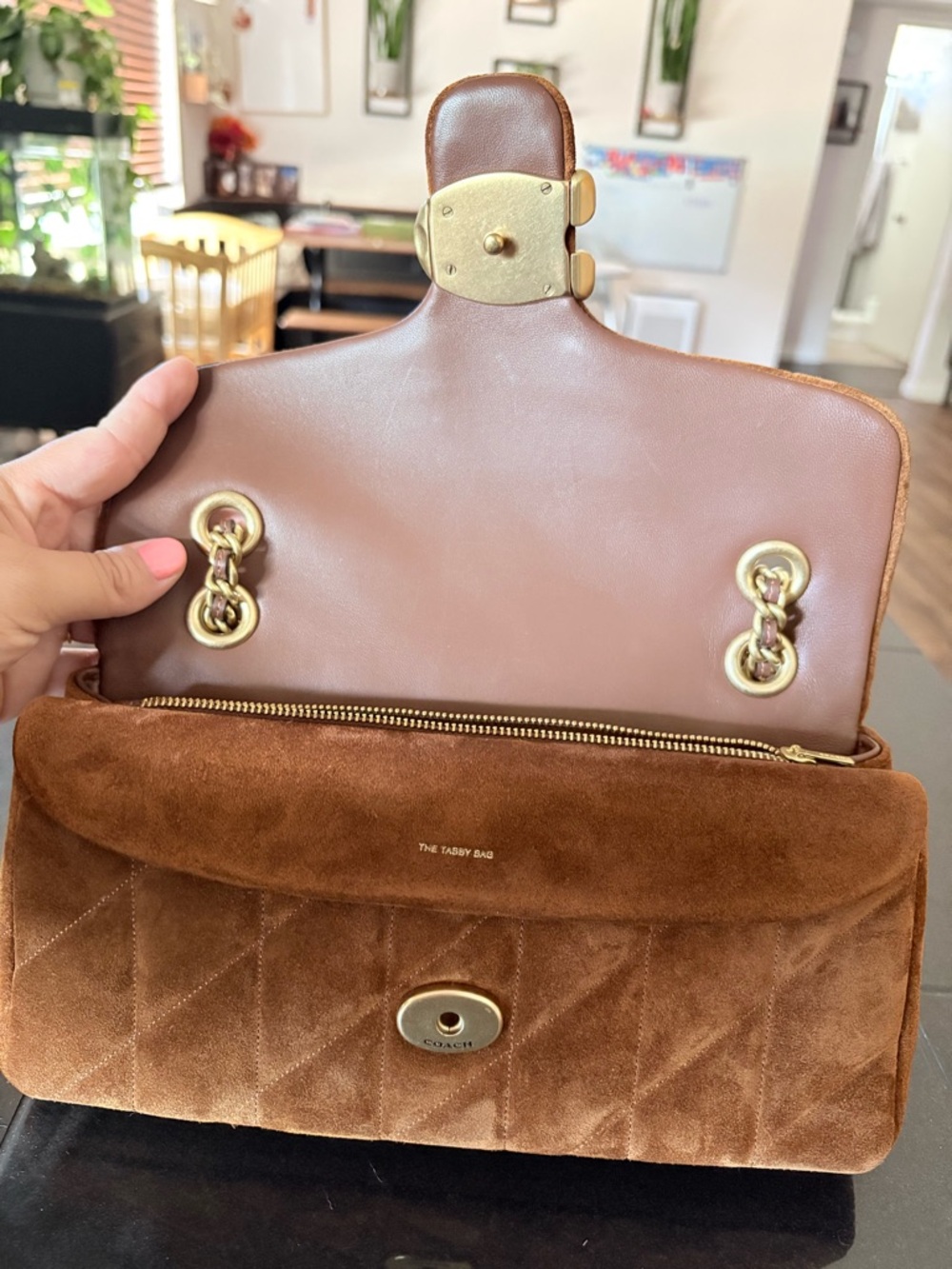 Coach quilted suede tabby 26 in Brown - Picture 4 of 10